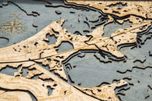 New Orleans Wood Carved Topographic Depth Chart/Map