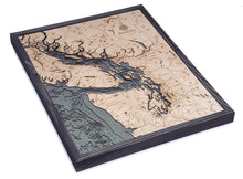 Salish Sea Wood Carved Topographical Map