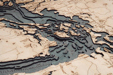 Salish Sea Wood Carved Topographical Map
