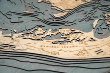 Sanibel Island Wood Carved Topographic Depth Chart/Map