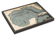 Gulf of Mexico Wood Carved Topographic Map