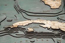 Gulf of Mexico Wood Carved Topographic Map