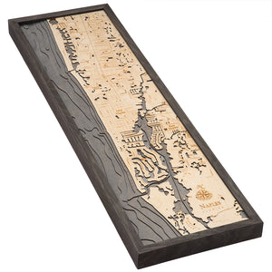 Naples Wood Carved Topographic Depth Chart