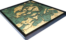 San Juan Islands Wood Carved Topographical Map