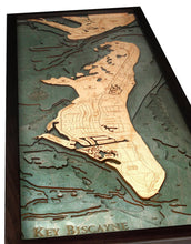 Key Biscayne Wood Carved Topographic Depth Chart/Map