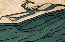 Newport Beach Wood Carved Topographic Depth Chart/Map