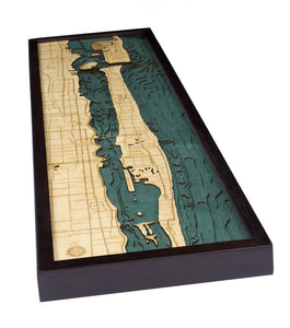 Palm Beach Wood Carved Topographic Depth Chart/Map