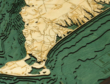 Martha's Vineyard, Massachusetts Wood Carved Topographic Depth Chart/Map