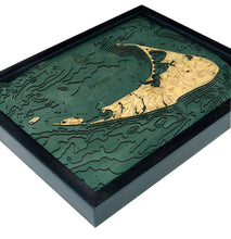 Nantucket Wood Carved Topographic Depth Chart/Map