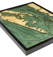 East Long Island Sound/Hamptons Wood Carved Topographic Depth Chart/Map