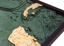 Gulf of Mexico Wood Carved Topographic Map