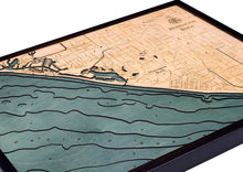 Huntington Beach Wood Carved Topographic Depth Chart/Map
