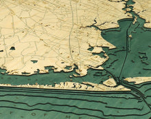 Houston, TX Wood Carved Topographic Depth Chart/Map