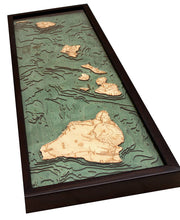 Hawaiian Islands Wood Carved Topographic Depth Chart/Map
