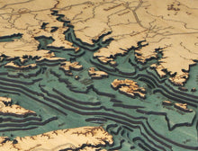 Chesapeake Bay Wood Carved Topographic Depth Chart/Map