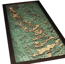 Florida Keys Wood Carved Topographic Depth Chart/Map