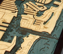 Ft. Lauderdale Wood Carved Topographic Depth Chart/Map