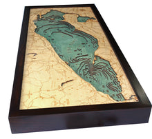 Lake Erie Wood Carved Topographic Depth Chart/Map