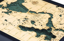 Lake Okoboji Wood Carved Topographic Depth Chart/Map
