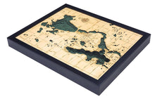 Lake Okoboji Wood Carved Topographic Depth Chart/Map