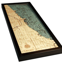 Chicago Wood Carved Topographic Depth Chart/Map