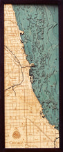 Chicago Wood Carved Topographic Depth Chart/Map