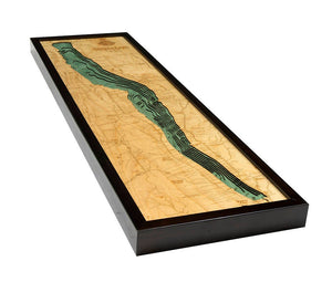 Seneca Lake Wood Carved Topographic Depth Chart/Map