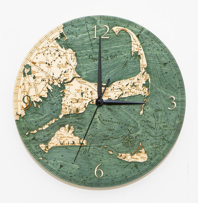 Cape Cod Wood Carved Clock