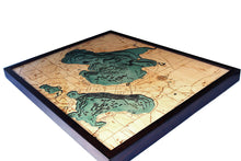 Lake Mendota & Menona, WI Wood Carved Topographic Depth Chart/Map