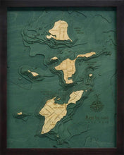 Bass Islands & Put-in-Bay Wood Carved Topographic Depth Chart/Map