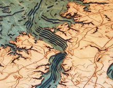 Norfolk, VA Wood Carved Topographic Depth Chart/Map