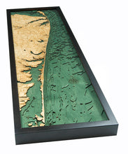 New Jersey North Shore Wood Carved Topographic Depth Chart/Map