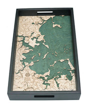 Boston Harbor Wooden Topographic Serving Tray