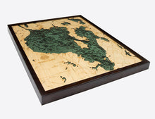 Sebago Lake Wood Carved Topographic Depth Chart/Map