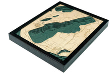 Crystal Lake Wood Carved Topographic Depth Chart/Map