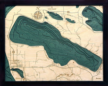 Crystal Lake Wood Carved Topographic Depth Chart/Map