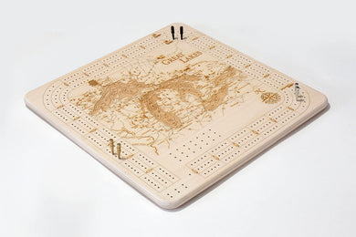 Great Lakes Topographic Cribbage Board