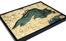 Lake Superior Wood Carved Topographic Depth Chart/Map