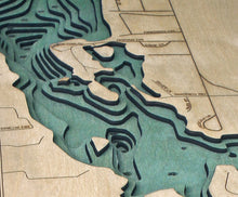 Silver Lake, Michigan Wood Carved Topographic Depth Chart/Map