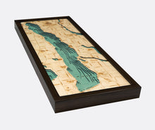 Torch Lake, Michigan Wood Carved Topographic Depth Chart/Map