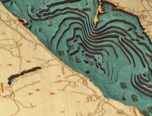Lake Erie Wood Carved Topographic Depth Chart/Map