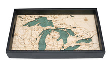 Great Lakes Wooden Topographical Serving Tray