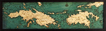 Virgin Islands Wood Carved Topographic Depth Chart/Map