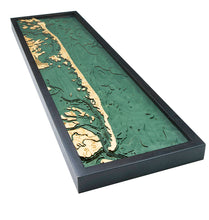 Long Beach Island, NJ Wood Carved Topographic Depth Chart/Map