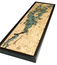 Lake Champlain, NY Wood Carved Topographic Depth Chart/Map