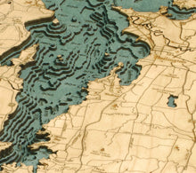 Lake Champlain, NY Wood Carved Topographic Depth Chart/Map
