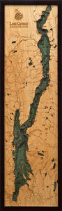 Lake George, NY Wood Carved Topographic Depth Chart/Map