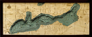 Lake Geneva, WI Wood Carved Topographic Depth Chart/Map