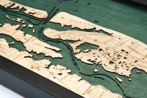 Saint Augustine Wood Carved Topographic Depth Map