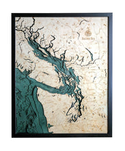 Salish Sea Wood Carved Topographical Map
